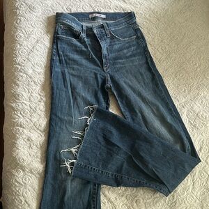 Joe’s Jeans, Flare, distressed hem, high rise